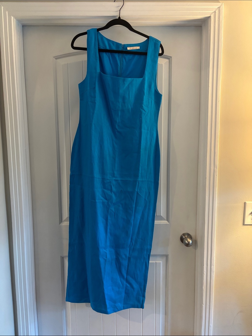 Olivaceous Vibrant Teal Square-Neck Maxi Dress